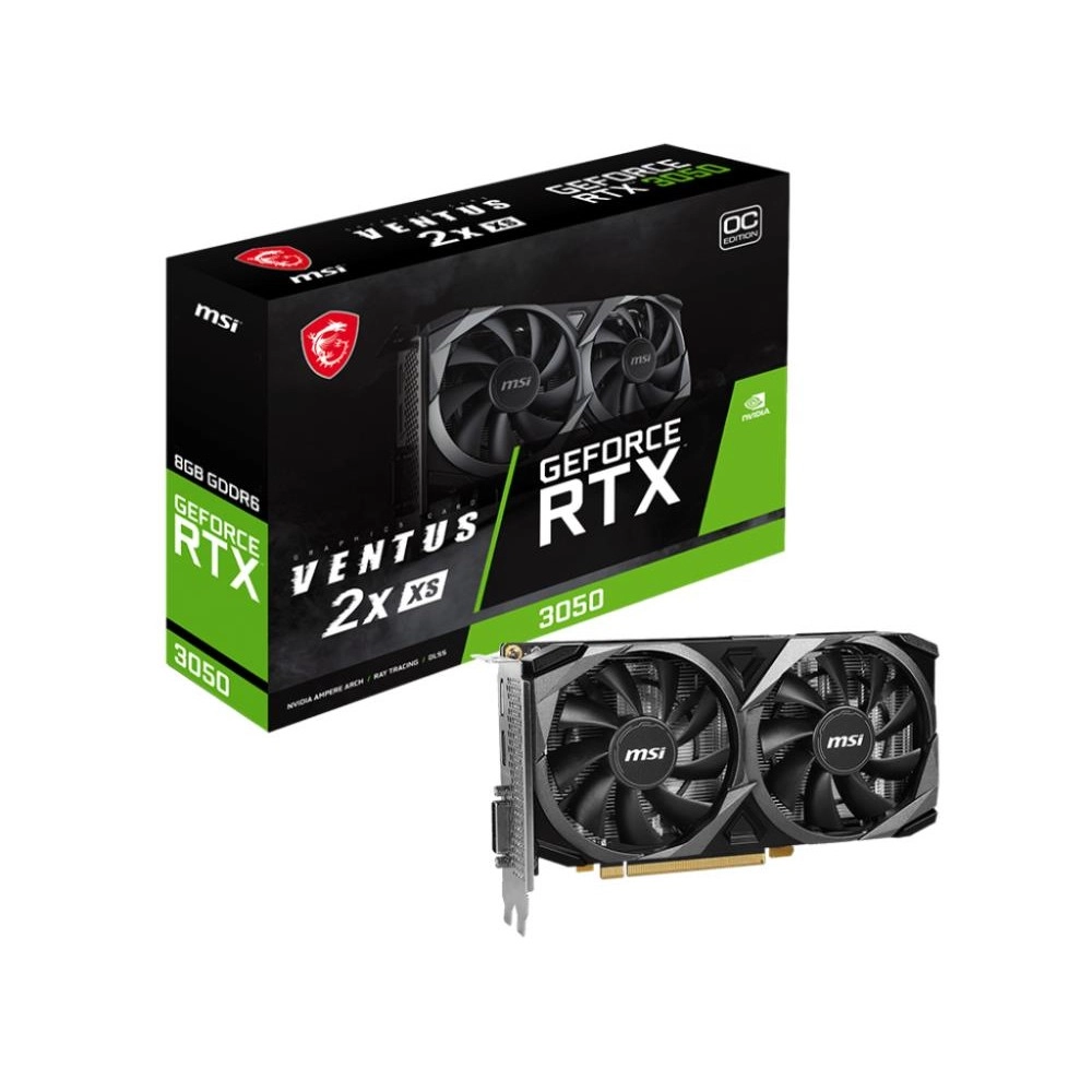 Graphics Card|MSI|NVIDIA GeForce RTX 3050|8 GB|GDDR6|128 bit|PCIE 4.0 8x|Dual Slot Fansink|1xDVI-D|1xHDMI|1xDisplayPort|RTX3050VEN2XXS8GOC