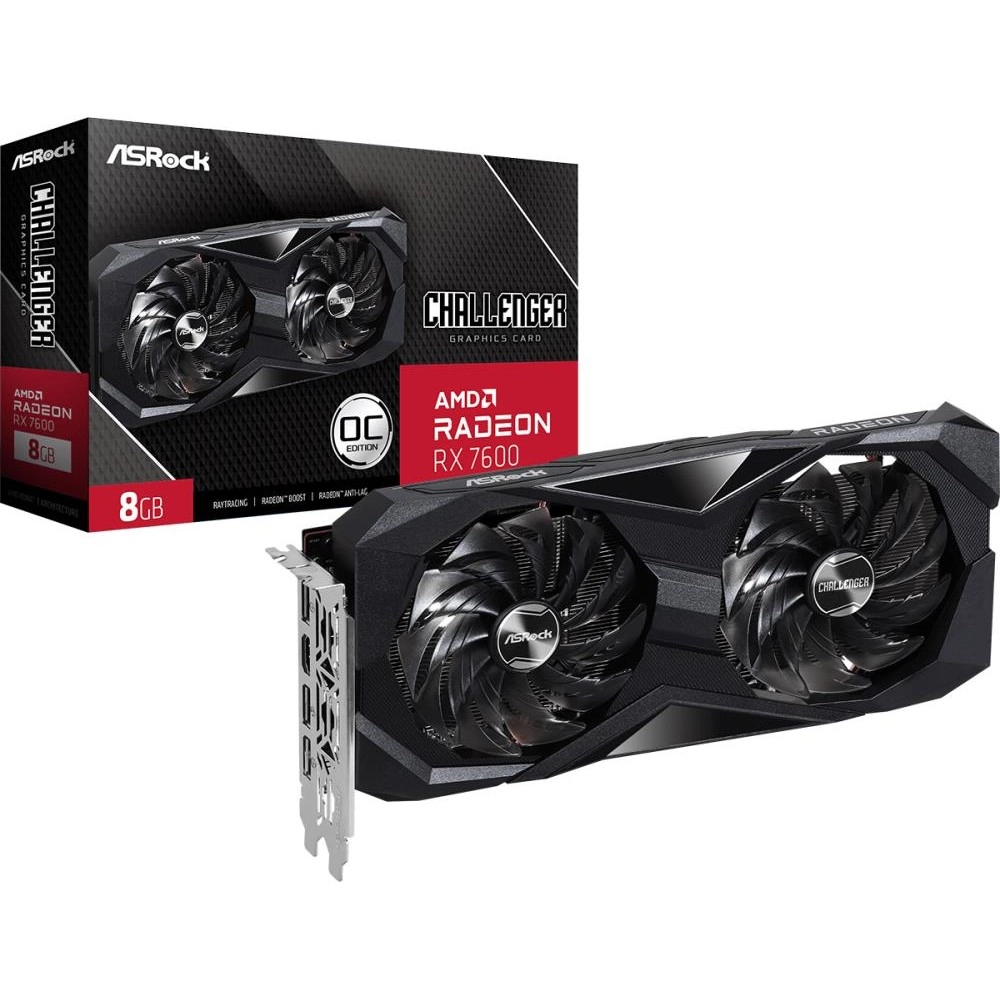 Graphics Card|ASROCK|AMD Radeon RX 7600|8 GB|GDDR6|128 bit|PCIE 4.0 8x|GPU 1770 MHz|Dual Slot Fansink|1xHDMI|3xDisplayPort|RX7600CL8GO