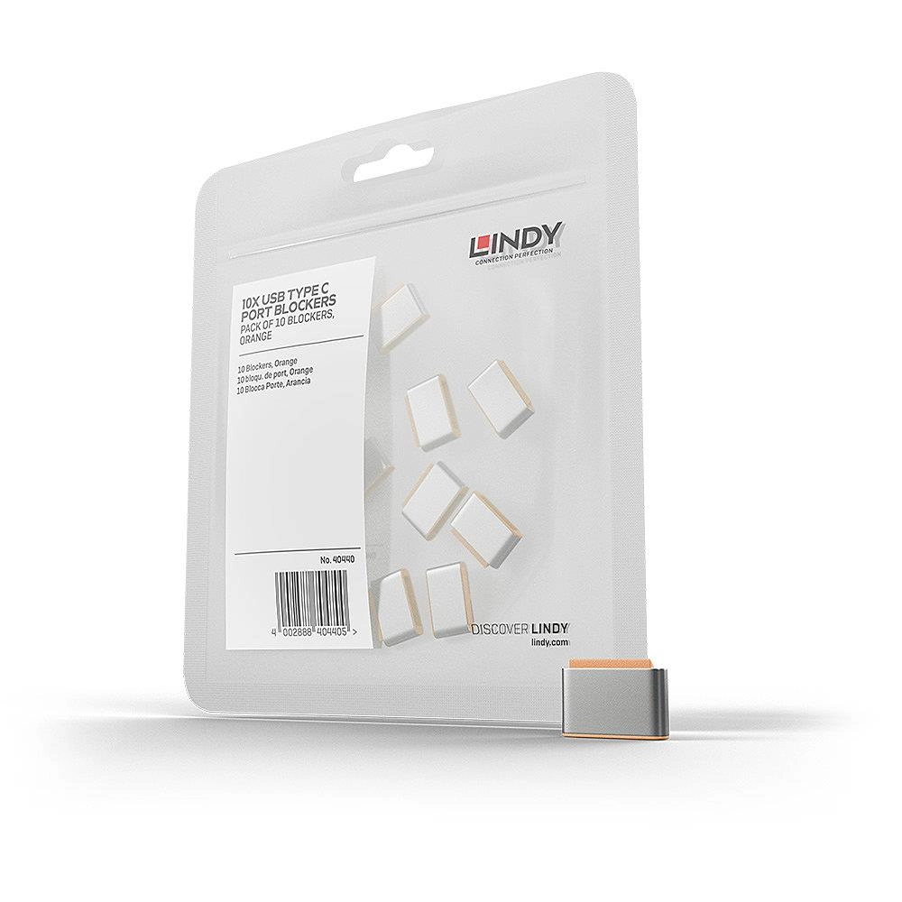 USB PORT TYPE-C BLOCKER 10PACK/ORANGE 40440 LINDY